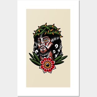 Traditional Jesus Tattoo Piece Posters and Art